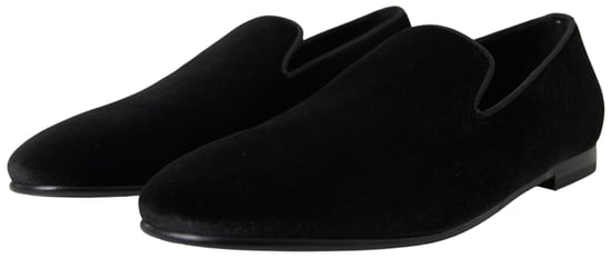 Dolce & Gabbana Schwarze Samt Slipper Formale Schuhe - Image 6