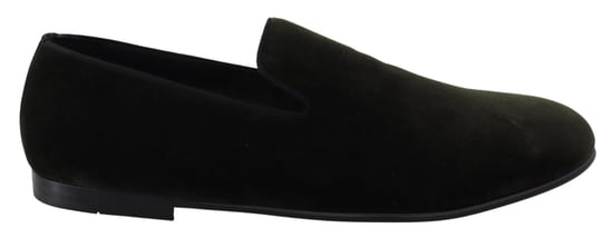 Dolce & Gabbana Grüne Samt Slipper Herren Loafers Schuhe - Image 1
