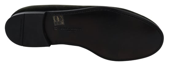 Dolce & Gabbana Grüne Samt Slipper Herren Loafers Schuhe - Image 2
