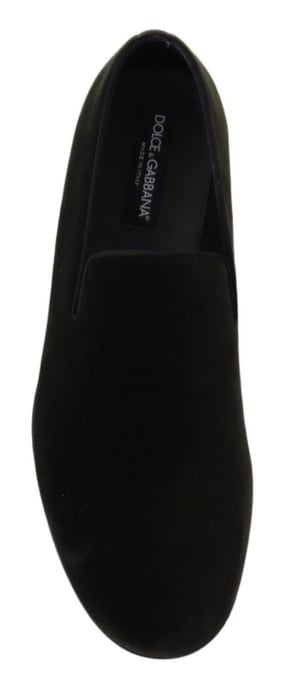 Dolce & Gabbana Grüne Samt Slipper Herren Loafers Schuhe - Image 3