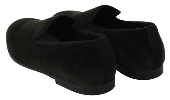 Dolce & Gabbana Grüne Samt Slipper Herren Loafers Schuhe - Image 6