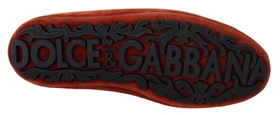 Dolce & Gabbana Orange Leder Kristallkrone Slipper Schuhe - Image 5