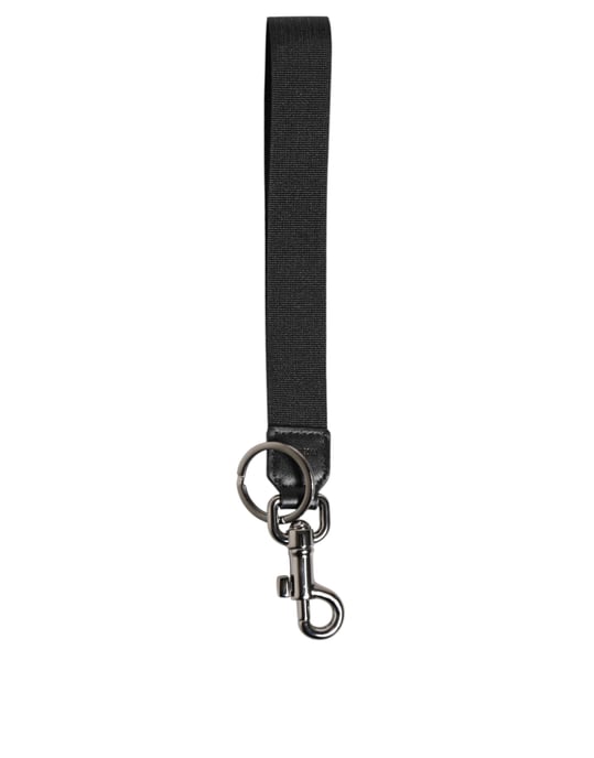 Dolce & Gabbana Schwarzer Roter DG Logo Polyester Silber Männer Schlüsselanhänger Schlüsselring - Image 5