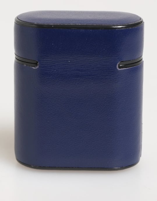 Dolce & Gabbana Blauer Leder-Logo-Druck Flip-Halter Herren Airpods-Hülle - Image 4