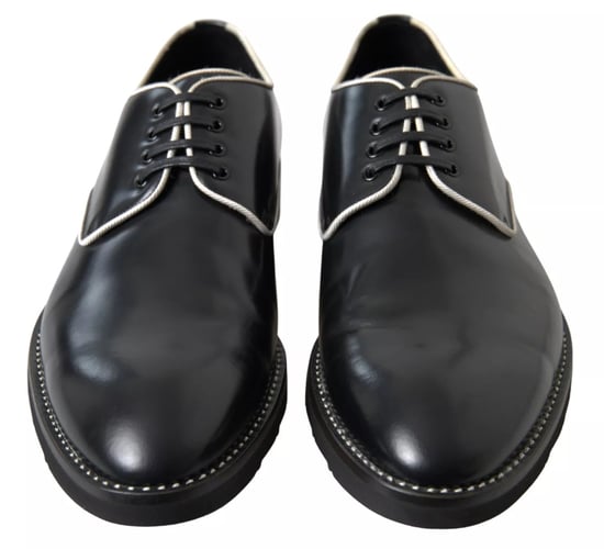 Dolce & Gabbana Schwarze-Weiße Lederformelle Schuhe - Image 3