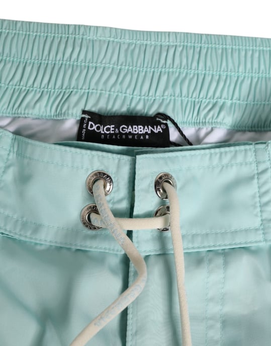 Dolce & Gabbana Aqua Blue Polyester Strandbekleidung Herren Shorts Badebekleidung - Image 3
