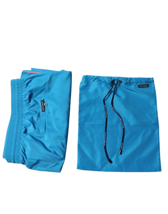 Dolce & Gabbana Türkisfarbenes Logo Strandshorts 2-Teiliges Badeanzug - Image 5