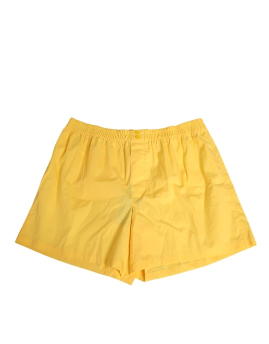 Dolce & Gabbana Gelbes Baumwoll-Shorts mit elastischem Bund für Schwimmbad - Image 2