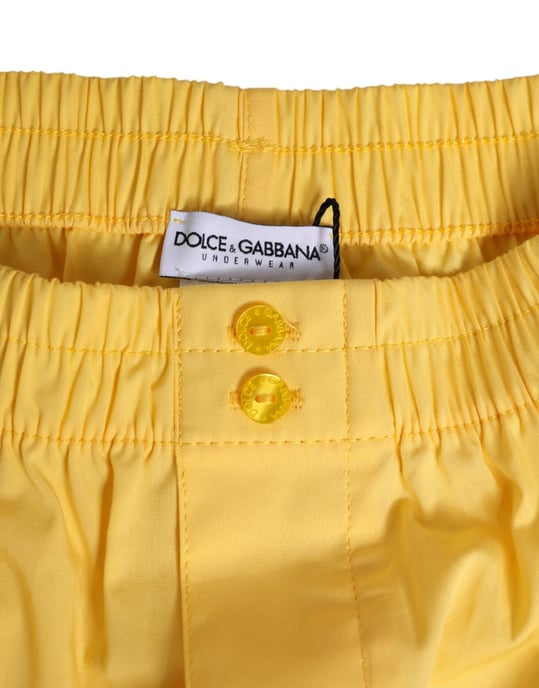Dolce & Gabbana Gelbes Baumwoll-Shorts mit elastischem Bund für Schwimmbad - Image 3
