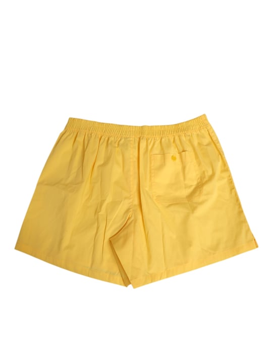 Dolce & Gabbana Gelbes Baumwoll-Shorts mit elastischem Bund für Schwimmbad - Image 4