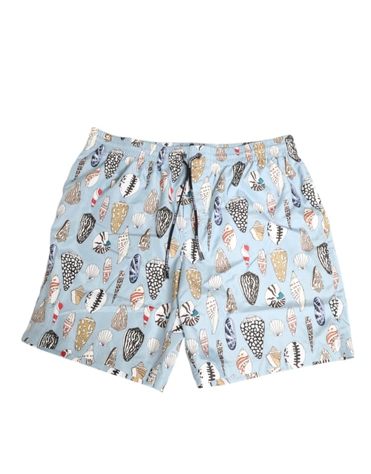 Dolce & Gabbana Blau Muscheldruck Nylon Herren Shorts Badebekleidung - Image 2