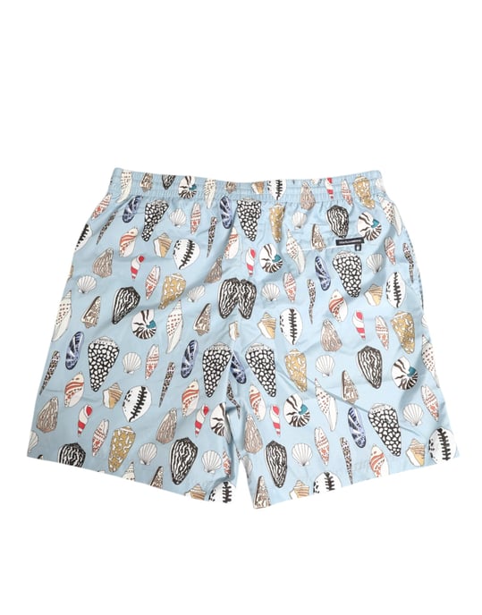 Dolce & Gabbana Blau Muscheldruck Nylon Herren Shorts Badebekleidung - Image 5
