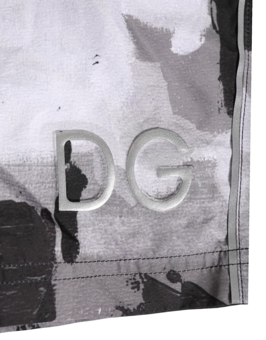 Dolce & Gabbana Schwarz Weiß Camouflage DG Logo Herren Badebekleidung - Image 3