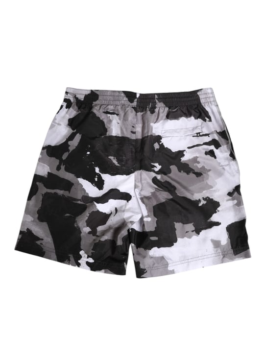 Dolce & Gabbana Schwarz Weiß Camouflage DG Logo Herren Badebekleidung - Image 5