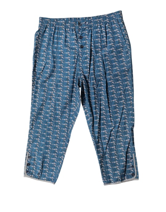 Dolce & Gabbana Blaue Haifisch-Print Cropped Strandbekleidung Badeanzug - Image 2