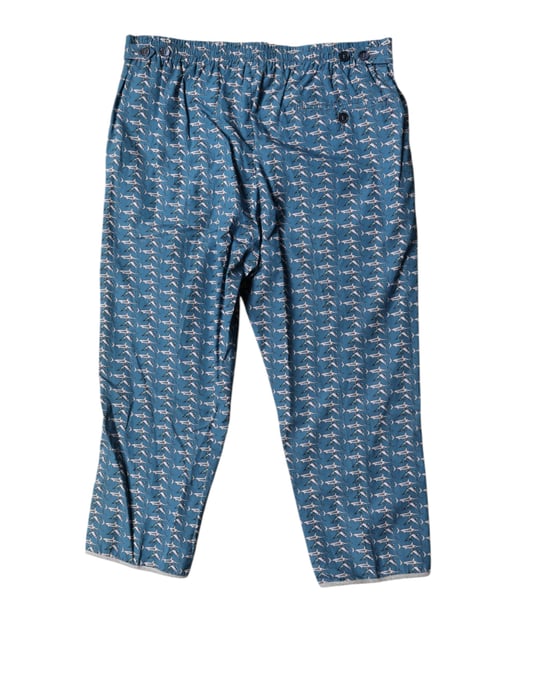 Dolce & Gabbana Blaue Haifisch-Print Cropped Strandbekleidung Badeanzug - Image 3