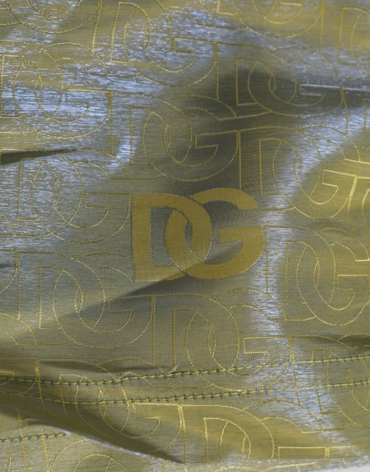 Dolce & Gabbana Grüne Polyester Metallisches Logo-Print Herren Badebekleidung - Image 3