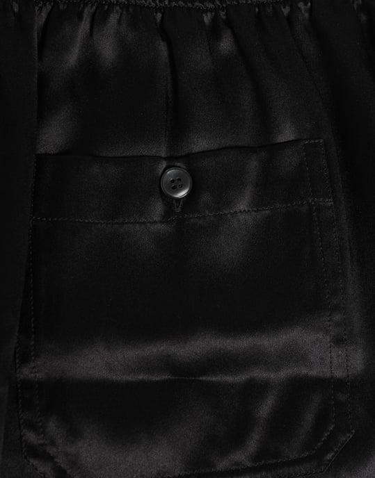 Dolce & Gabbana Schwarze Seidensatin Elastische Herren Boxer Shorts Bademode - Image 5