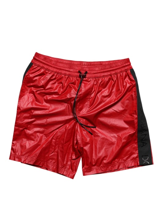 Dolce & Gabbana Rote Polyester Strandshorts 2-teiliges Schwimmoutfit - Image 1