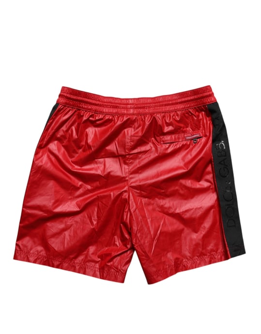 Dolce & Gabbana Rote Polyester Strandshorts 2-teiliges Schwimmoutfit - Image 3