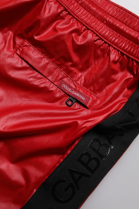 Dolce & Gabbana Rote Polyester Strandshorts 2-teiliges Schwimmoutfit - Image 4