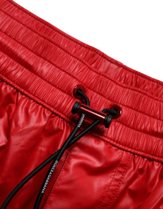 Dolce & Gabbana Rote Polyester Strandshorts 2-teiliges Schwimmoutfit - Image 5