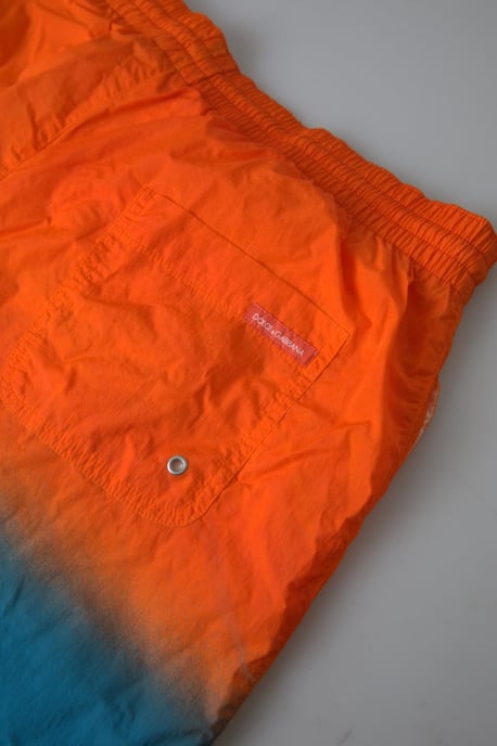 Dolce & Gabbana Orange Blau Gradient Strandbekleidung Badehosen Shorts - Image 2