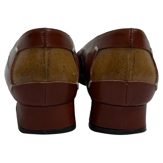 Maison Margiela Décortiqué Ballettschuhe mit vier Nähten aus braunem Leder - Image 3