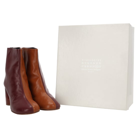 Maison Margiela Zwei-Ton Stiefeletten aus rotem Leder - Image 5