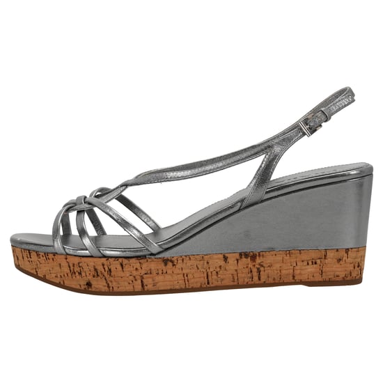 Prada Plateau-Wedge-Sandalen aus silbernem Leder - Image 2