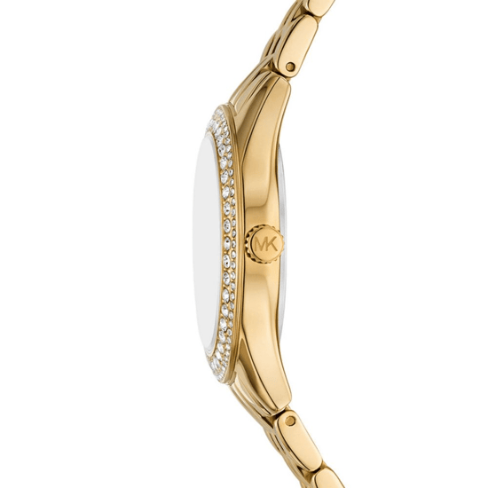 Michael Kors MK4870 Harlowe 33 mm Damenarmbanduhr - Gold Edelstahl mit grünem Ziffernblatt - Image 3