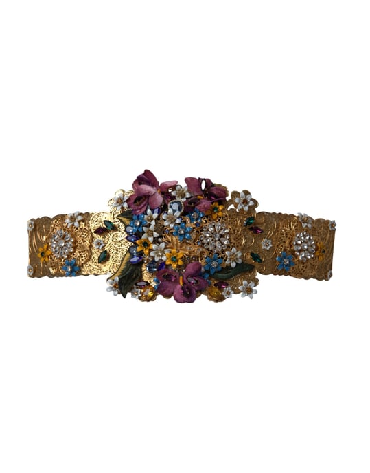 Dolce & Gabbana Mehrfarbiger Verzierter Floraler Kristall-Breitgürtel - Image 2