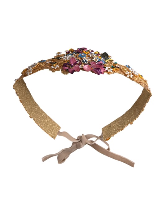 Dolce & Gabbana Mehrfarbiger Verzierter Floraler Kristall-Breitgürtel - Image 5