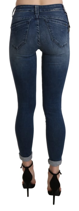 Ermanno Scervino Hellblau gewohnte Hohe Taille Skinny Crop Baumwolljeans - Image 3