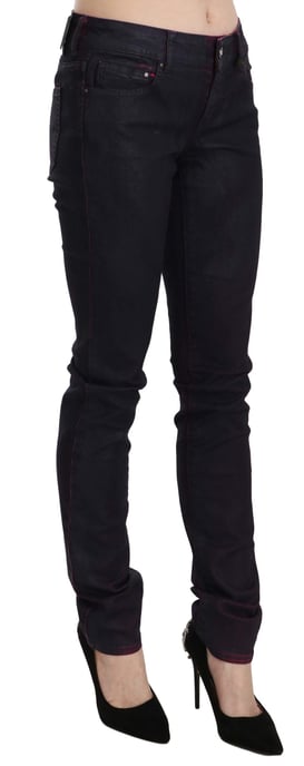 Just Cavalli Schwarze Baumwoll-Hose mit niedriger Taille und schmalem Schnitt - Image 3
