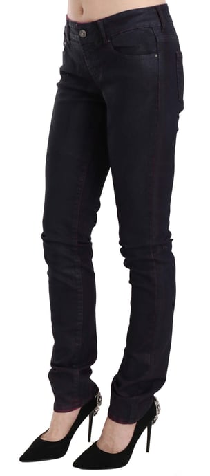 Just Cavalli Schwarze Baumwoll-Hose mit niedriger Taille und schmalem Schnitt - Image 4