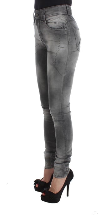 John Galliano Graue Waschung Baumwollmischung Slim Fit Denim Jeanshosen - Image 2