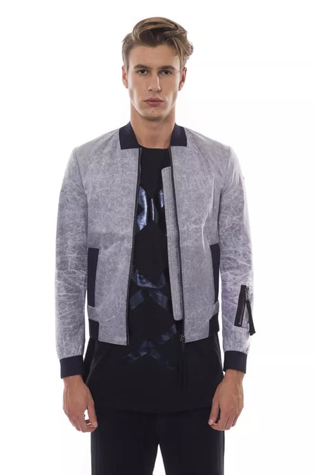 Nicolo Tonetto Graue Polyester Herren Bomberjacke - Image 1