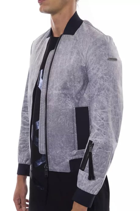 Nicolo Tonetto Graue Polyester Herren Bomberjacke - Image 3