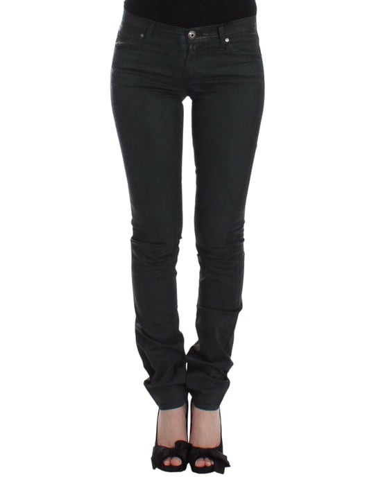Ermanno Scervino Grüne Slim Jeans Denim-Hose Gerade geschnitten Stretch - Image 1