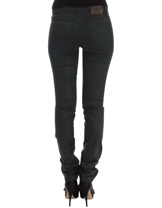 Ermanno Scervino Grüne Slim Jeans Denim-Hose Gerade geschnitten Stretch - Image 3
