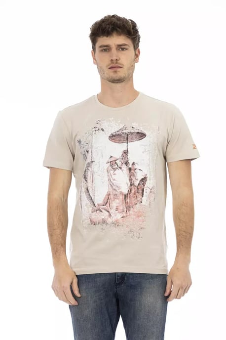 Trussardi Action Beiges Baumwoll-T-Shirt für Männer - Image 1