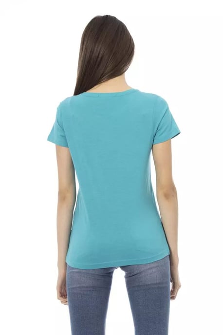 Trussardi Action Hellblau Baumwolle Damen T-Shirt - Image 3