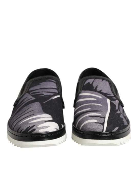 Dolce & Gabbana Schwarze Tropical Slip-On Herren Sneaker Schuhe - Image 2