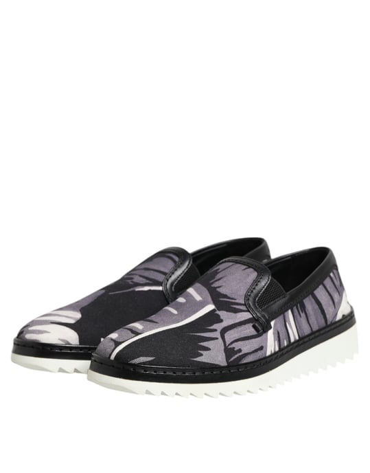 Dolce & Gabbana Schwarze Tropical Slip-On Herren Sneaker Schuhe - Image 4