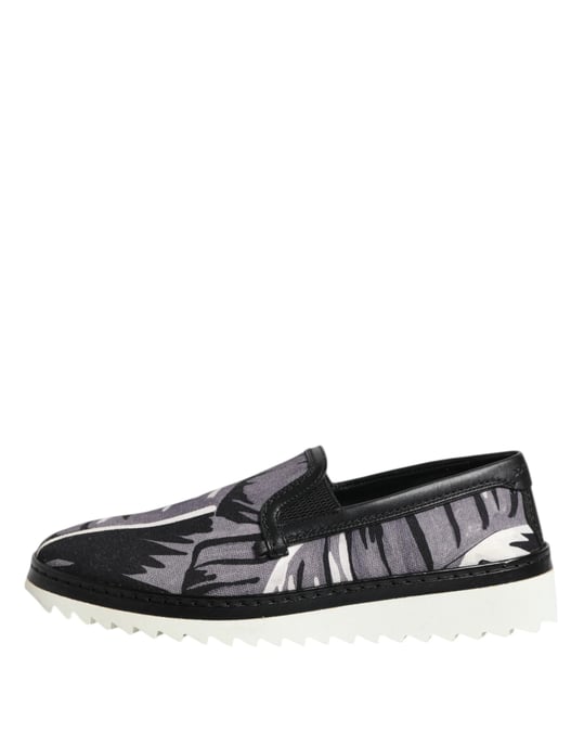 Dolce & Gabbana Schwarze Tropical Slip-On Herren Sneaker Schuhe - Image 6