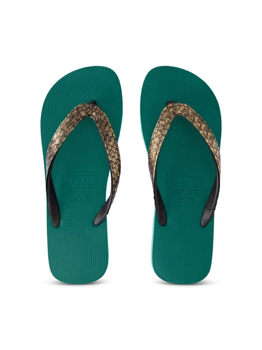Python Bronze Flip Flop Waldgrün - Image 1