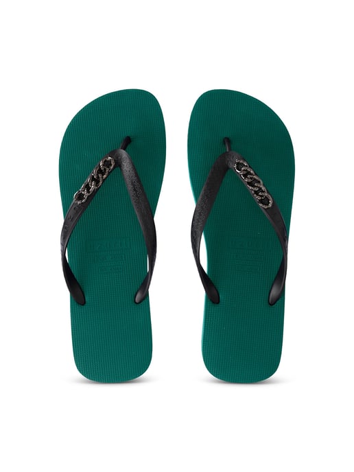 Silberne kleine Flip-Flops, Waldgrün - Image 1