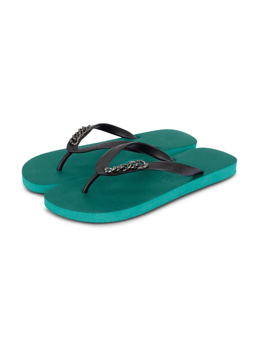 Silberne kleine Flip-Flops, Waldgrün - Image 3