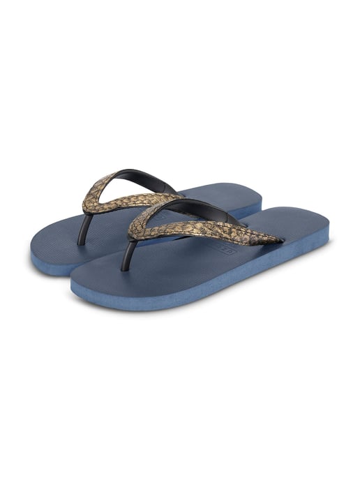 Python Bronze Flip Flop Marineblau - Image 3